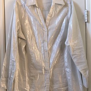 Avenue Shirt W/Sliver Metallic Thread